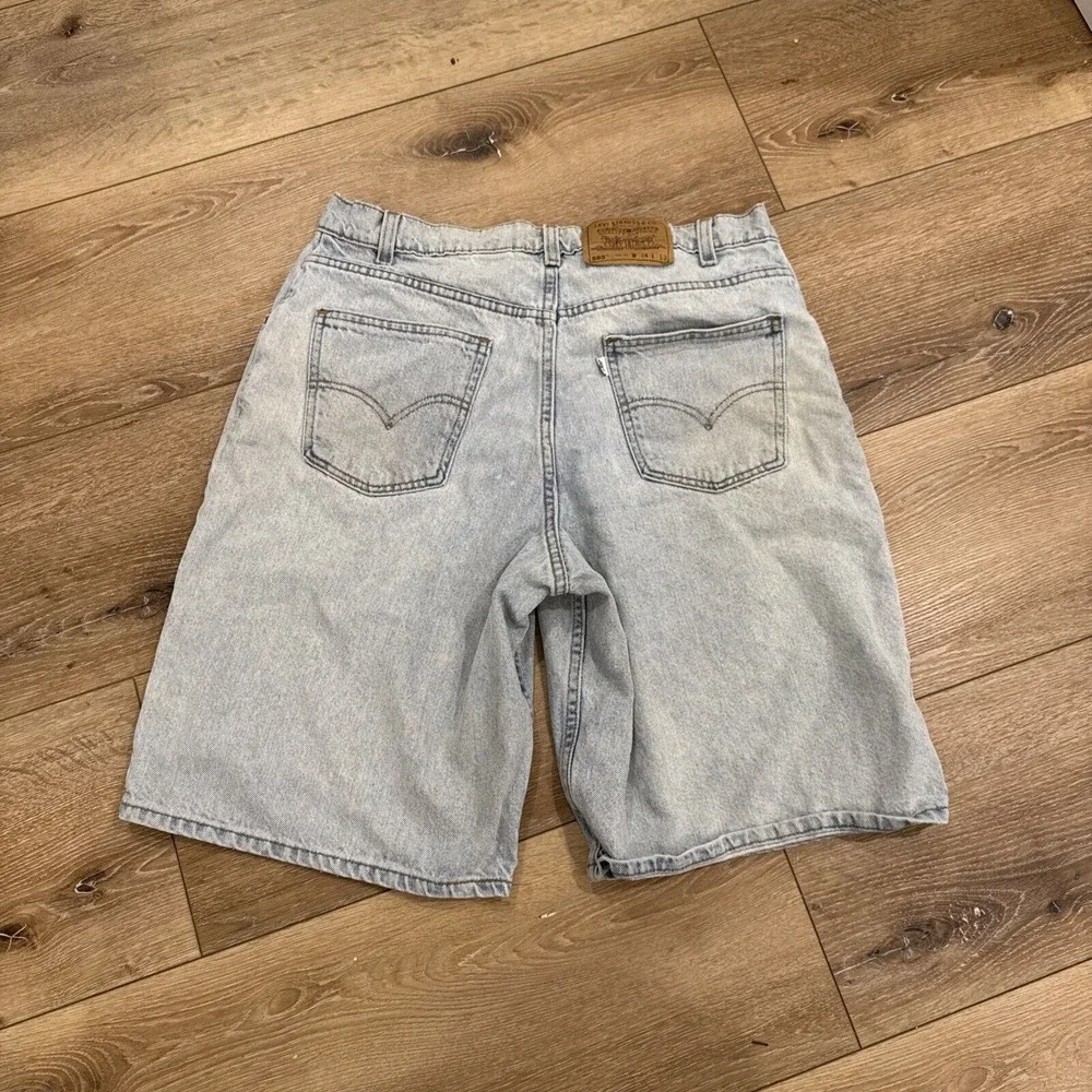 Levis Shorts Mens 34 Jean Denim 565 Wide Leg Jorts Medium‎ Wash Vintage